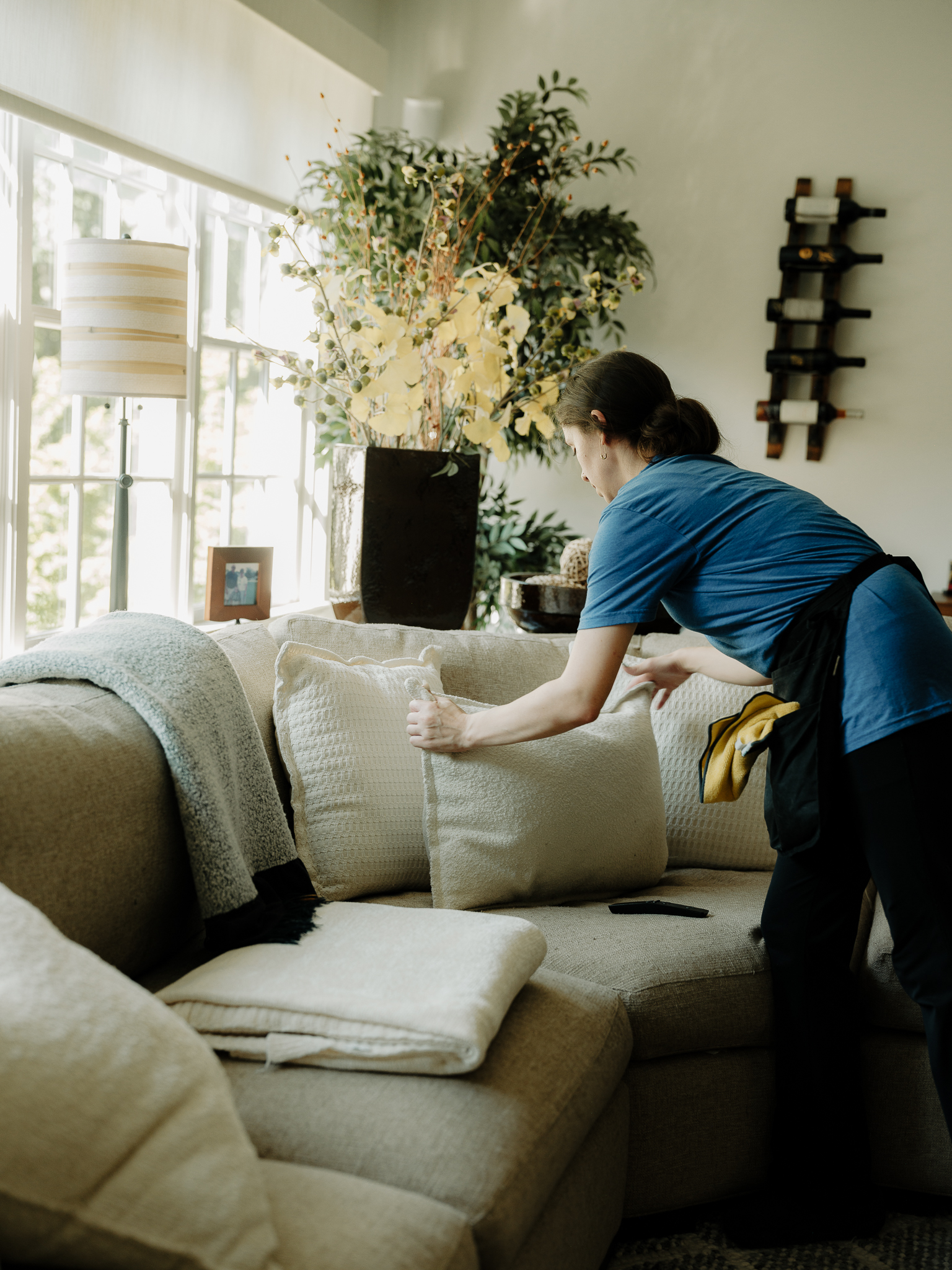 Minit Maids professional refreshing a screened porch